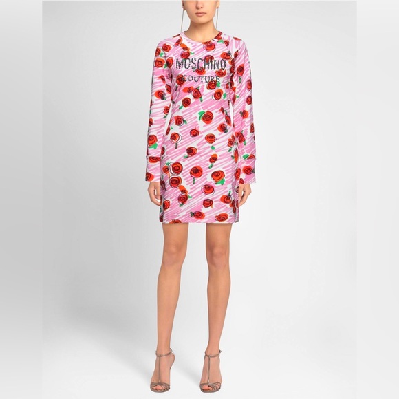 MOSCHINO PINK ROSE DRESS - Picture 3 of 7